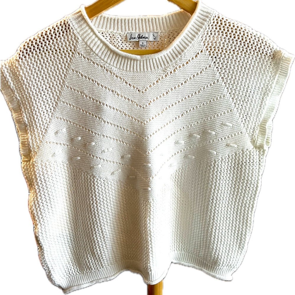 Sam Edelman white crochet top